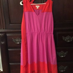 Ann Taylor Loft Pink & Red Dress NWOT